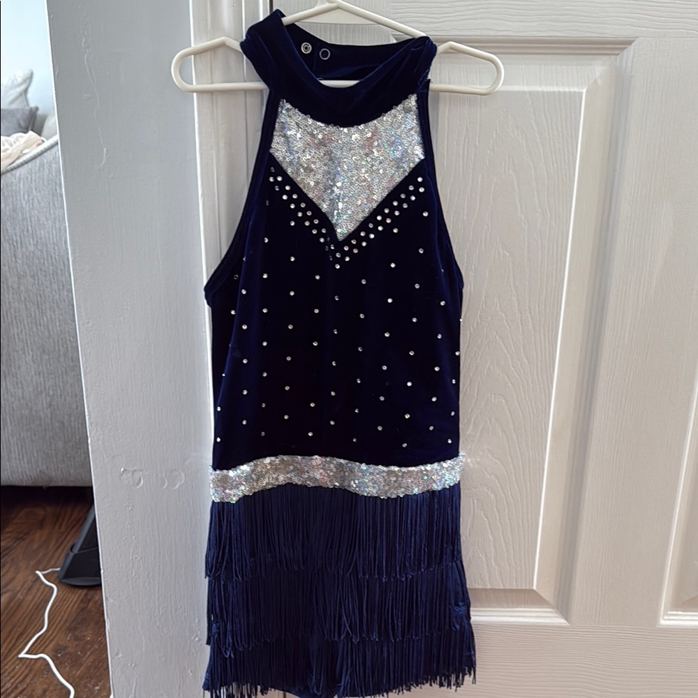 Navy Blue Fringe Kids Costume